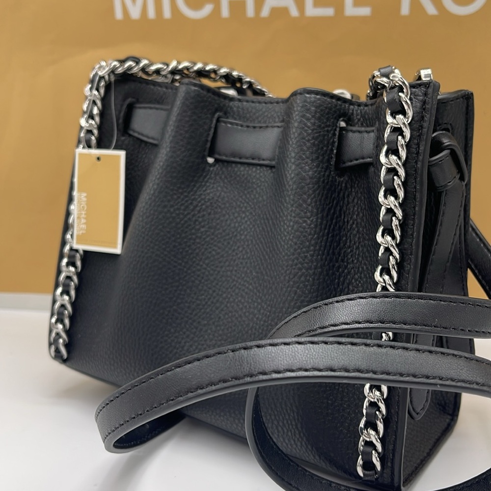 Michael Kors Women's Mina Sm Belted Chain Crossbody Bag - Black - Shoulder Bags - Picture 8 of 16